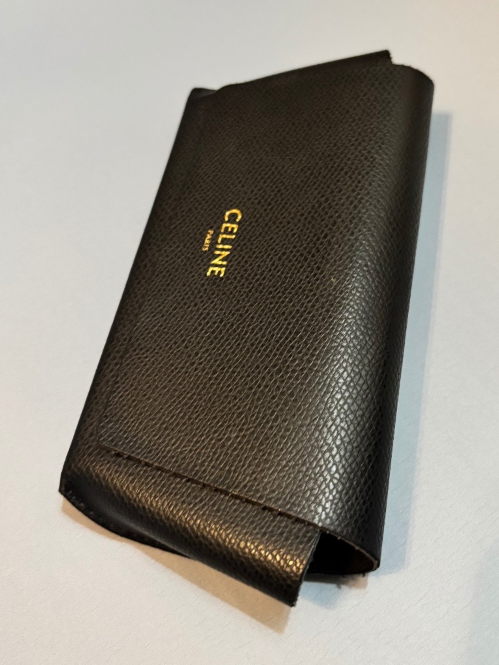 Celine Black Pebbled Leather Eyewear Case